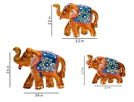 DreamKraft HandCrafted Showpiece Elephant (Multicolor, Set of 3 )-thumb4