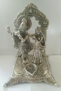 DreamKraft White Metal Lord Radha Krishna Idol Showpiece for Home Decor-thumb1