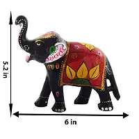 Monk wish 6 Inch Paper Mache Elephant Showpiece (16x14 cm ,Red)-thumb4