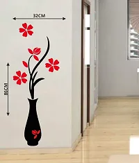 DreamKraft Flower Pots' Wall Sticker (Black & Red)-thumb1