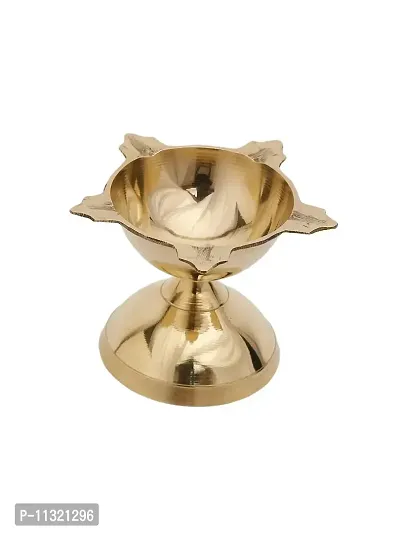 Monkwish Brass Deepak Oil Lamp (Standard, Gold)-thumb4