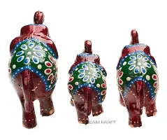 DreamKraft Handcrafted Elephant Showpiece (Set of 3, Multicolor)-thumb3