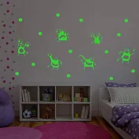 Monk wish Glow in The Dark Kids Room Decor Radium Sticker (Green, 72x42 cm)-thumb1