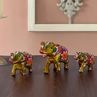 DreamKraft Handcrafted Set of 3 Showpiece Elephant for Decoration and Gift Purpose-thumb3