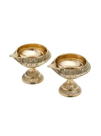 Monkwish Brass Diwali Kuber Deepak On Stand (Gold Standard )-thumb2