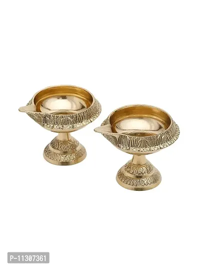 Monkwish Brass Diwali Kuber Deepak On Stand (Gold Standard )-thumb3