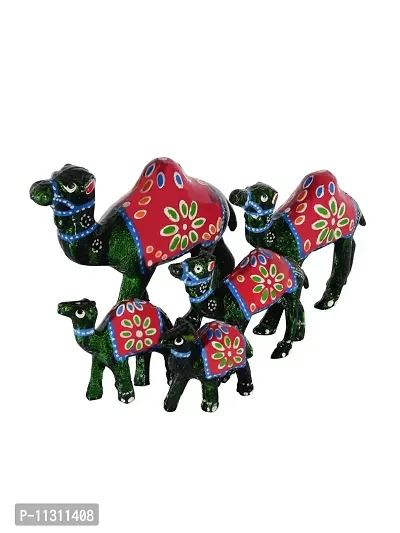 DreamKraft Handcrafted Set of 5 Showpiece Camel Set for Home Decoration-thumb3