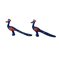 DreamKraft Handcrafted Peacock Showpiece (Set of 2, Blue),-thumb2