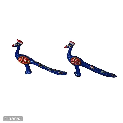 DreamKraft Handcrafted Peacock Showpiece (Set of 2, Blue),-thumb3