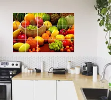 Monk wish Vinyl Multi Fruits Kitchen Sticker 73 cm X 47 cm, Multicolor,KCH28-thumb3