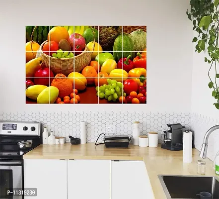 Monk wish Vinyl Multi Fruits Kitchen Sticker 73 cm X 47 cm, Multicolor,KCH28-thumb4