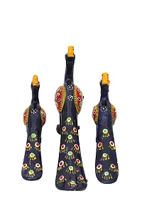 DreamKraft Handcrafted Set of 3 Showpiece Peacock for Decoration and Gift Purpose (20X10CM,15X 8CM,14X8 cm)-thumb1