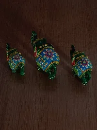 DreamKraft HandCrafted Set of 3 Showpiece Elephant For Decoration And Gift Purpose-thumb1