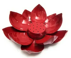 DreamKraft Metal Incense Holder (19 x 19 x 5.5 cm, Red)(Round)-thumb1