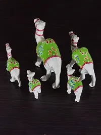 DreamKraft Paper Mache Handcrafted Showpiece Camel - Set of 5 (12X12CM, 10X 10CM, 8X 8, 7X6, 5X5CM, White)-thumb3