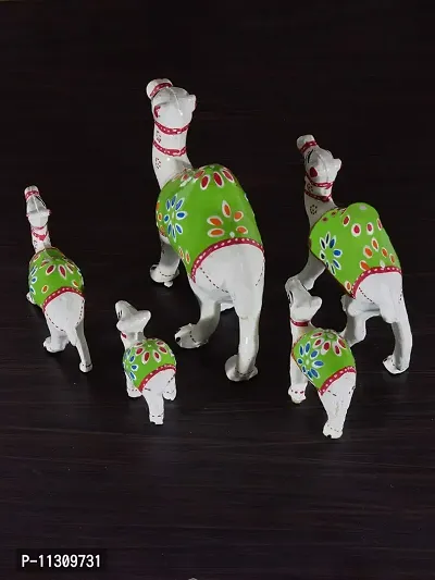 DreamKraft Paper Mache Handcrafted Showpiece Camel - Set of 5 (12X12CM, 10X 10CM, 8X 8, 7X6, 5X5CM, White)-thumb4