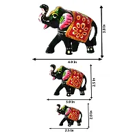 DreamKraft HandCrafted Set of 3 Showpiece Elephant For Decoration And Gift Purpose-thumb4