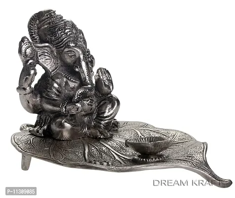 DreamKraft Metal Patta Ganesh with Deepak for Home D?cor and Temple-thumb3