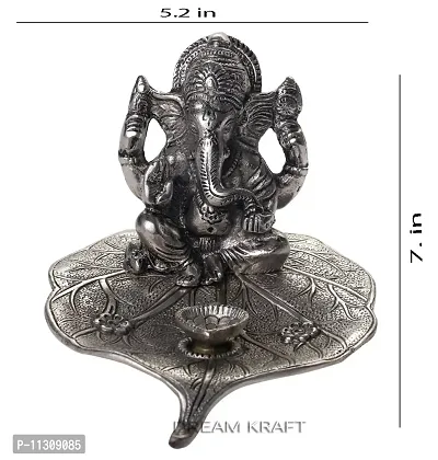 DreamKraft Metal Patta Ganesh with Deepak for Home D?cor and Temple-thumb5