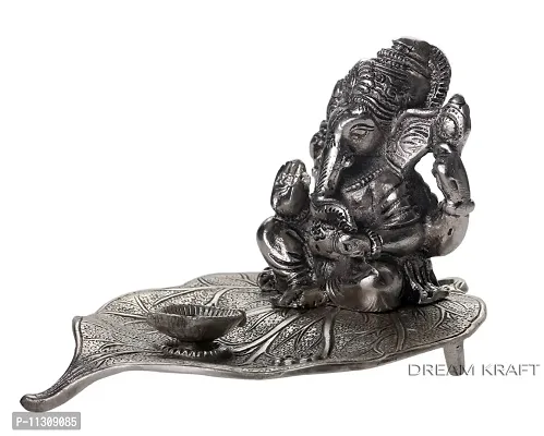 DreamKraft Metal Patta Ganesh with Deepak for Home D?cor and Temple-thumb4