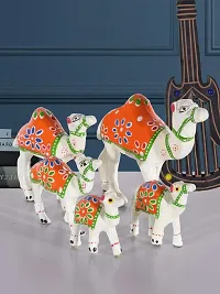 DreamKraft Handcrafted Set of 5 Showpiece Camel for Decoration and Gift Purpose (12X12CM,10X 10CM,8X8,7X6,5X5CM)-thumb1