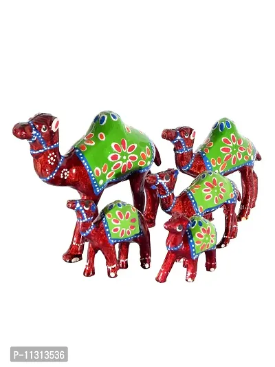 DreamKraft Handcrafted Set of 5 Showpiece Camel Set for Decoration and Gift Purpose-thumb3