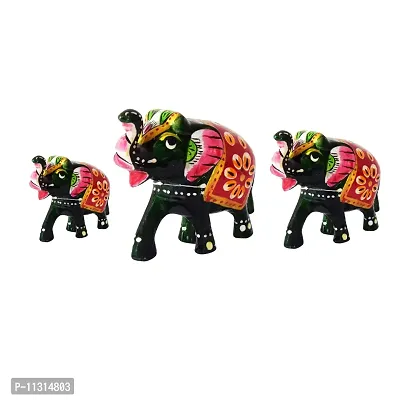 DreamKraft HandCrafted Set of 3 Showpiece Elephant For Decoration And Gift Purpose