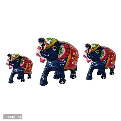 DreamKraft HandCrafted Set of 3EMBOS Showpiece Elephant For Decoration And Gift Purpose-thumb0