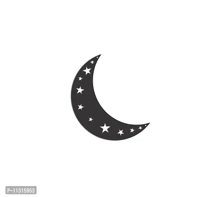 DreamKraft Decoartive Moon with Star Wooden Cut Out Wall Plaque Wall Decoaration Sign Perfect for Living Room Bed Room Wall Decoration or Gifting-thumb3