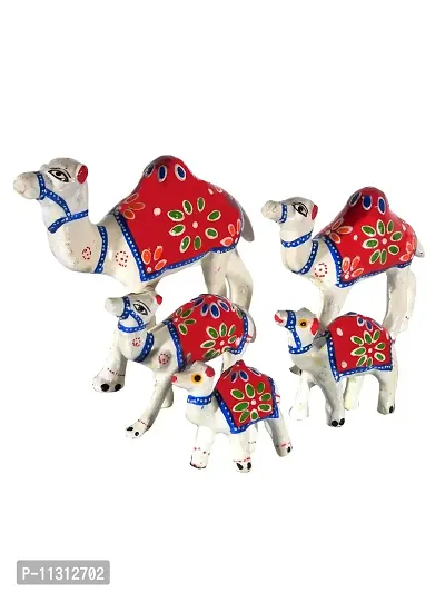 DreamKraft HandCrafted Set of 5 Showpiece Camel For Decoration And Gift Purpose (12X12CM ,10X 10CM ,8X8 ,7X6 ,5X5CM)-thumb3