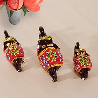 DreamKraft HandCrafted Set of 3 Showpiece Elephant For Decoration And Gift Purpose (Black)-thumb1