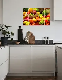 Monk wish Vinyl Multi Fruits Kitchen Sticker 73 cm X 47 cm, Multicolor,KCH28-thumb1