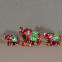 DreamKraft Handcrafted Set of 3 Showpiece Special Elephant for Decoration and Gift Purpose (9X6CM,7X 5CM,6X 4 cm)-thumb2