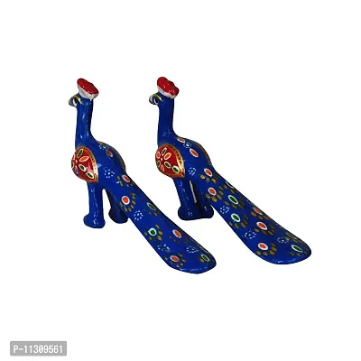 DreamKraft Handcrafted Peacock Showpiece (Set of 2, Blue),