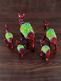 DreamKraft Handcrafted Set of 5 Showpiece Camel Set for Decoration and Gift Purpose-thumb3