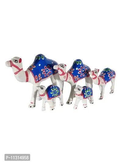 DreamKraft HandCrafted Set of 5 Showpiece Camel For Decoration And Gift Purpose (12X12CM ,10X 10CM ,8X 8 ,7X6 ,5X5CM)-thumb3