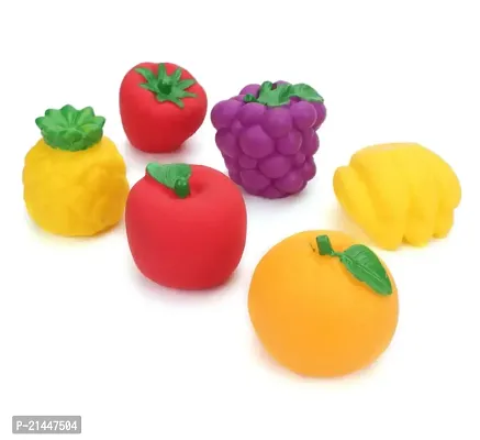 Kids Squeezy Fruits Soft Toy Natural Set Chu Chu Sound Non-Toxic Toys Pack of 6