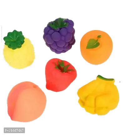 Fruit Chu Chu Toys Baby Bath Toys for Kids Swimming Water Toys Best Gift for Infant New Born Baby Toy Kids Colorful Fruits  Toys Toddlers,6 pcs-thumb2