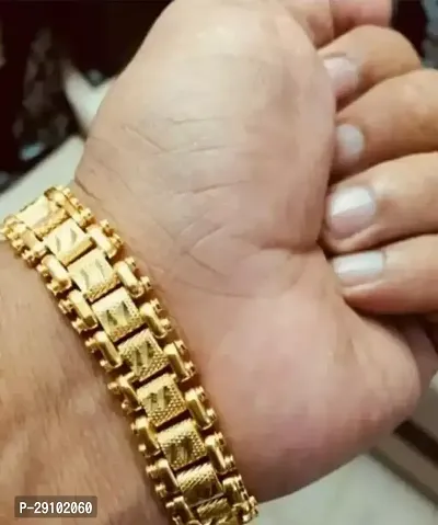 Alluring Golden Brass Agate Bracelets For Men-thumb0