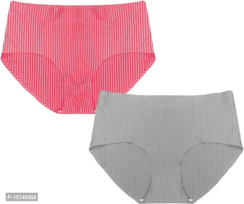 Women Panties Tummy Control Seamless Bikini Ice Silk Yoga Half Back  Covering Underwear