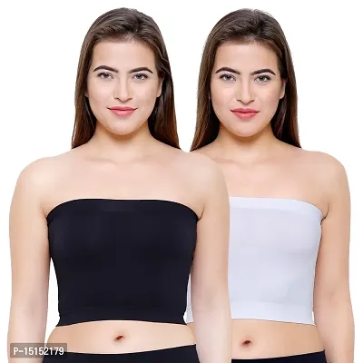 Buy Fillory Women's/Girl's Strapless Stretchable Short Bandeau Tube Top  Camisole (Free Size) (White-White) Online In India At Discounted Prices