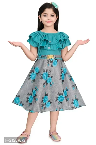 Classic Cotton Blend Printed Dress  for Kids Girls-thumb0