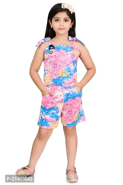 GIRLS CASUAL WEAR MULTICOLOUR JUMPSUIT-thumb0