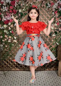 Classic Cotton Blend Printed Dress  for Kids Girls-thumb1