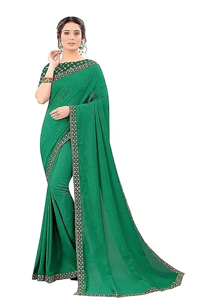 Beautiful Georgette Embroidered Saree with Blouse piece For Women