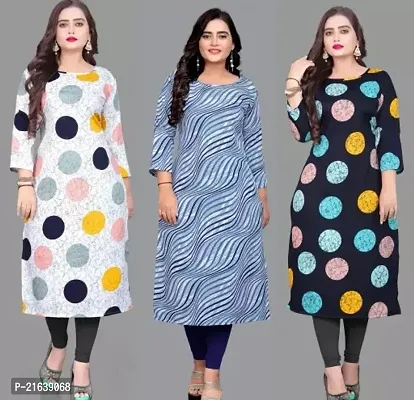 Stylish Crepe  Kurta For Women Combo Of 3