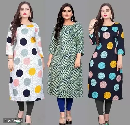 Stylish Crepe  Kurta For Women Combo Of 3