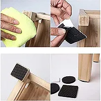 Self Adhesive Square Felt Pads Non Skid Floor Protector Furniture Chair Balance (Black-Pack of 9)-thumb1