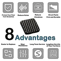 Self Adhesive Square Felt Pads Non Skid Floor Protector Furniture Chair Balance (Black-Pack of 9)-thumb2