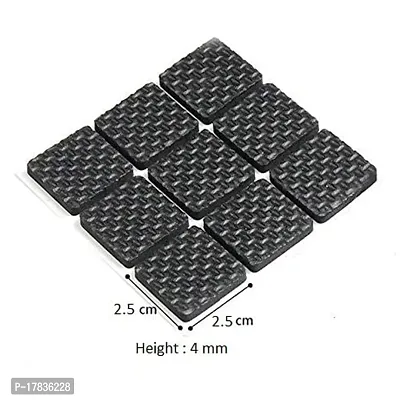 Self Adhesive Square Felt Pads Non Skid Floor Protector Furniture Chair Balance (Black-Pack of 9)-thumb4